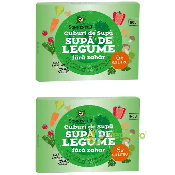 Pachet Cub de Supa cu Legume fara Zahar Ecologic/Bio 6 cuburi + 6 cuburi
