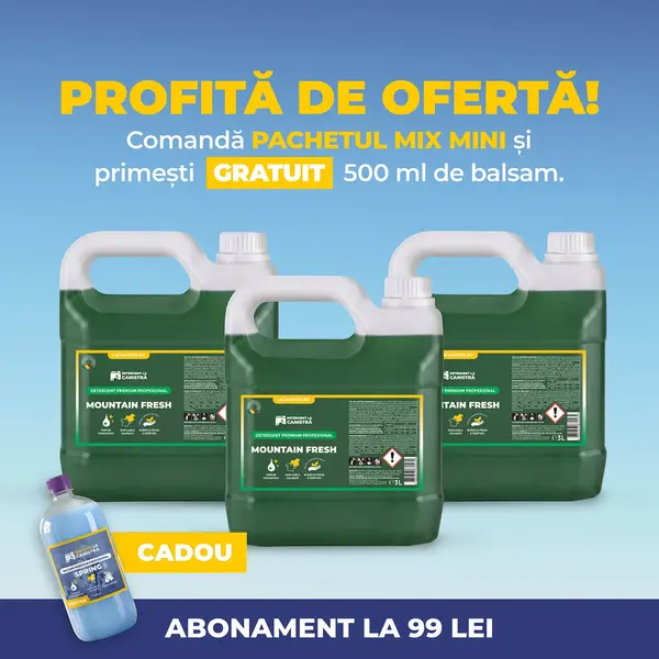 Pachet Detergent MIX Mini - 3x3L + Balsam Cadou, 3x Mountain Fresh