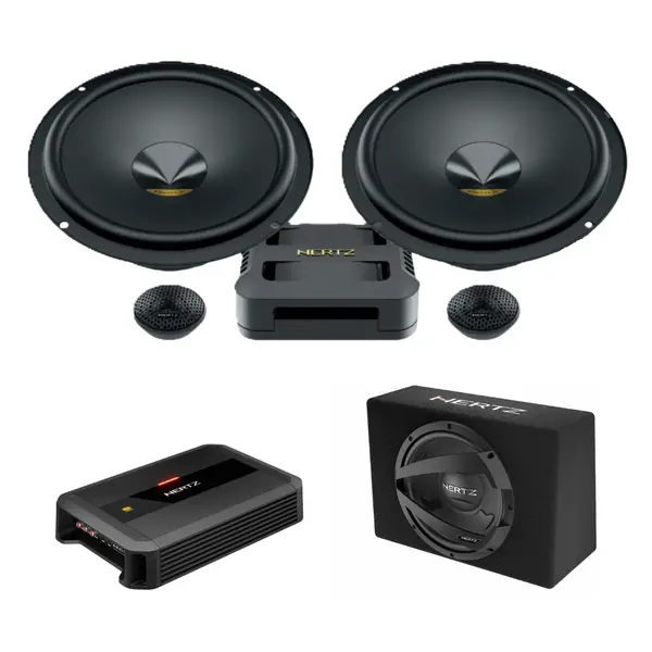 Pachet difuzoare auto usi Fata cu subwoofer Suzuki Grand Vitara 3 2005-2015 Hertz Dieci Pro 840 W