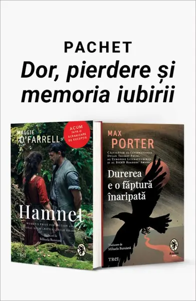 Pachet Dor, pierdere și memoria iubirii. Hamnet/Durerea e o făptură înaripată - Maggie O’Farrell