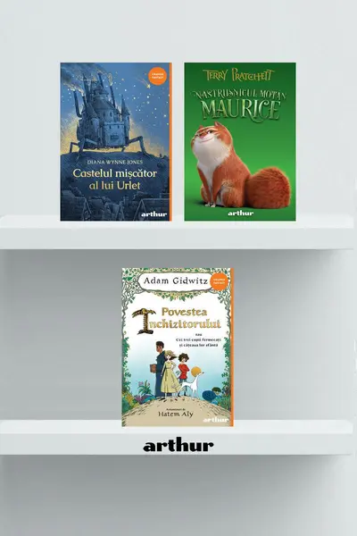 Pachet Fantezie (Castelul mișcător al lui Urlet, Regele hoților, Năstrușnicul motan Maurice | Ediție tie-in, Povestea Inchizitorului) - Diana Wynne Jones, Corneli...