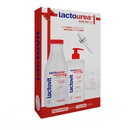 Pachet Gel de dus, 600 ml + Lapte de corp Lactourea, 400 ml, Lactovit Engros