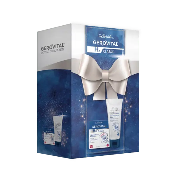 Pachet H3 Classic Crema intens hidratanta de zi 50ml + Crema regeneranta pentru maini 100ml, Gerovital