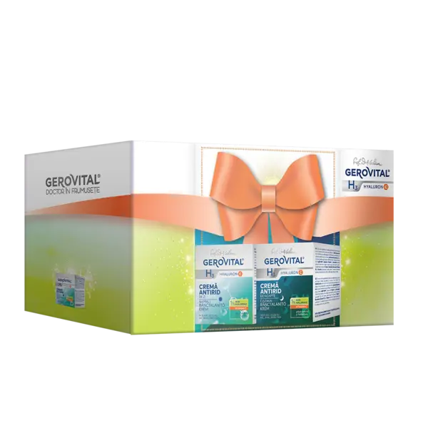 Pachet H3 Hyaluron C Crema de zi 50ml + Crema de noapte 50ml, Gerovital