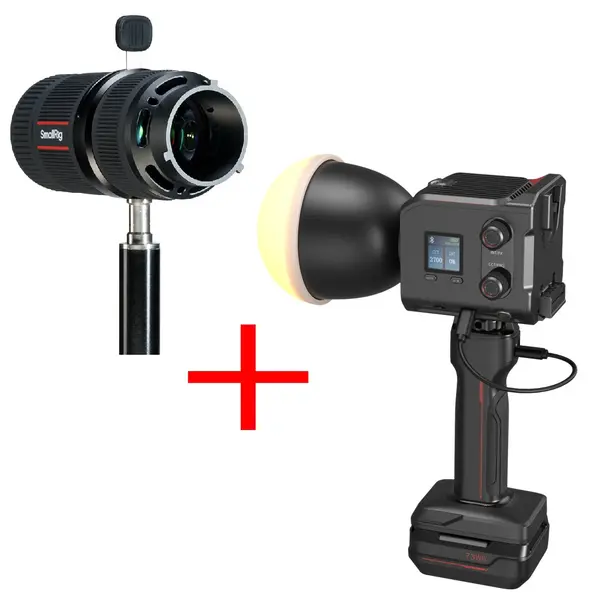 Pachet Iluminare Profesionala SmallRig Proiector cu forme GoBo & Lumina continua portabila RC 100B COB LED