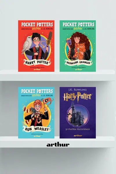 Pachet începător Harry Potter ( Piatra filosofală și 3 ghiduri de fan: Harry, Hermione și Ron) - J.K.Rowling