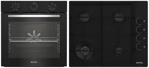 Pachet incorporabil mixt Arctic ARSE11130BD, 4 arzatoare, 2.4 kW (Negru)