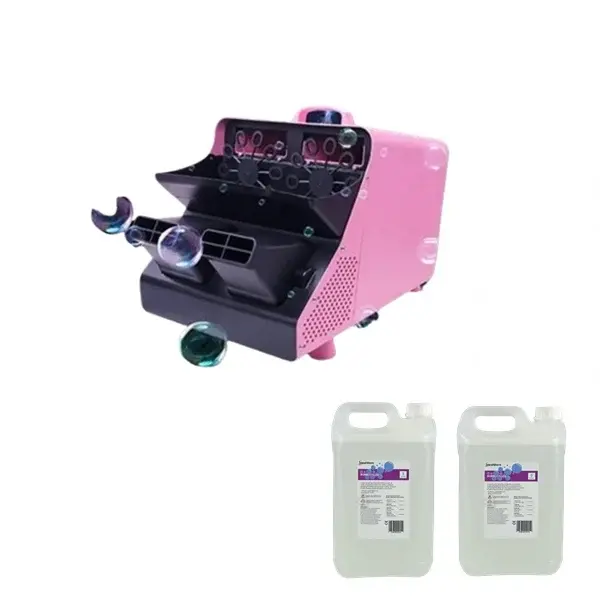 Pachet masina de baloane si lichid 10 l, DEPOX , telecomanda wireless, roz