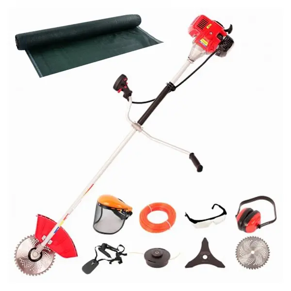 Pachet Motocoasa benzina Micul Fermier MF-712, Putere 4.6 CP, 10 Accesorii + Plasa umbrire / anti-vant 1.5 m x 50 m, 90% grad de umbrire