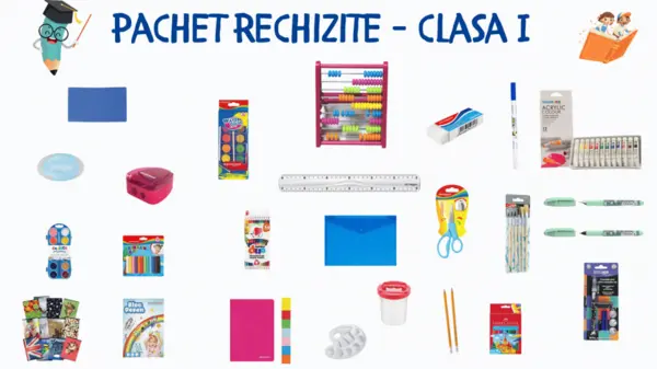 Pachet necesar rechizite Clasa I , Set complet pentru elevi la A nceput de drum, 26 articole