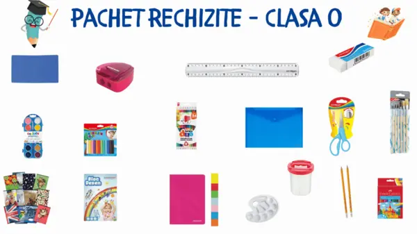 Pachet necesar rechizite Clasa Pregatitoare - Clasa 0, 17 articole