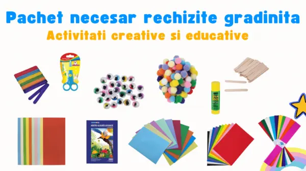 Pachet necesar rechizite gradinita , Activitati creative E i educative, 12 articole