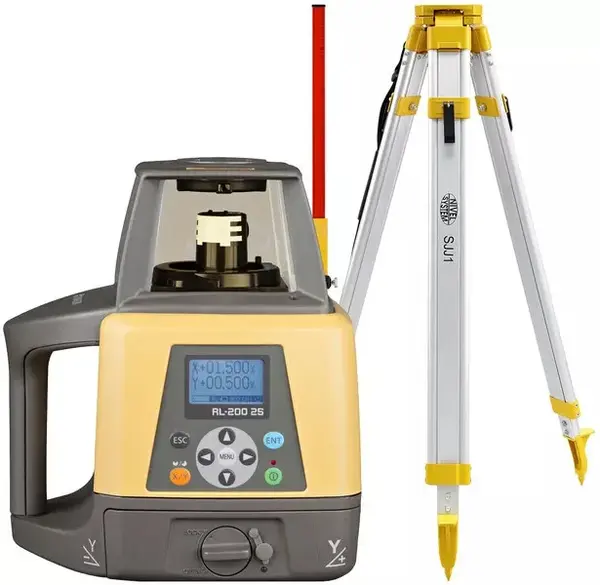 Pachet Nivela laser rotativa de constructie multifunctionala RL-200 2S (panta digitala-2 axe), cu trepied si stadie - Topcon