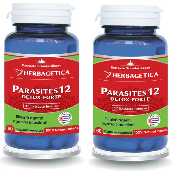 Pachet Parasites 12 Detox Forte 60cps+60cps (50% reducere la al doilea produs)