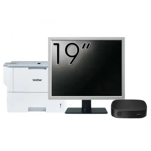 Pachet PC refurbished HP T430 Thin Client, Intel Celeron N4000 1.10-2.60GHz, 2GB DDR4, 16GB SSD + Monitor 19" & Imprimanta Brother HL-L6300DW