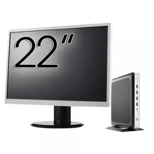 Pachet PC refurbished HP T630 Thin Client, AMD GX-420GI 2.00GHz, 8GB DDR4, 32GB SSD Flash + Monitor 22"