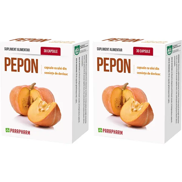 Pachet Pepon - Capsule cu Ulei de Dovleac 30cps moi + 30cps moi