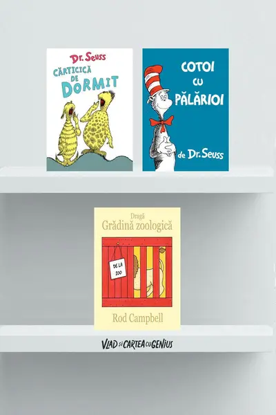 Pachet preșcolari (Cotoi cu pălărioi, Cărticică de dormit, Dragă gradină zoologică)