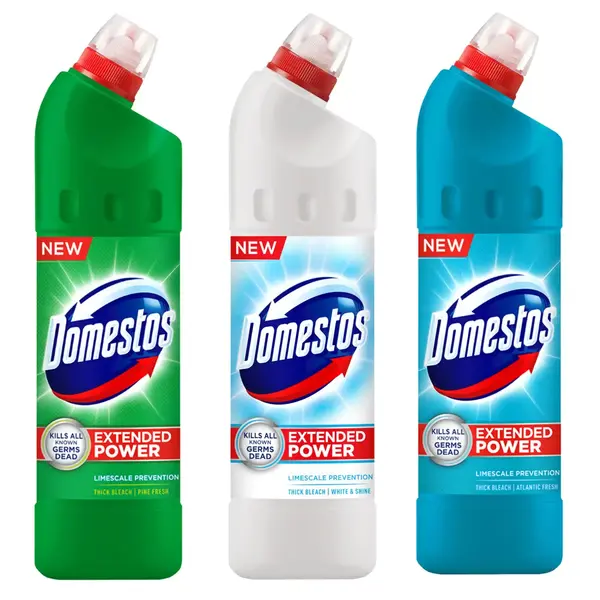 Pachet promo 3 x Domestos Trio Mix Extended Power, 750 ml, Pine White Atlantic Fresh