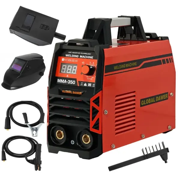 Pachet promo Aparat de Sudura tip Invertor, Dawer, MMA 350 , 350 A, accesorii incluse + Masca Sudura Automata cu Reglaj si Cristale