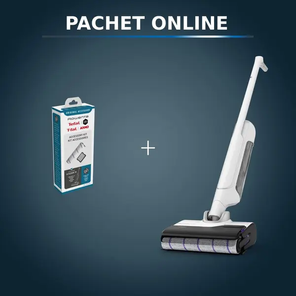 Pachet PROMO Aspirator cu spalare Rowenta X-Clean 10 GZ7540WO & Kit accesorii rola si filtru lavabil Rowenta ZR336A01
