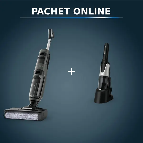 Pachet PROMO Aspirator cu spalare Rowenta X-Clean 4 GZ5037WO si Aspirator de mână Rowenta X-Touch AC9736WO