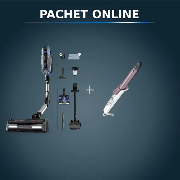 Pachet PROMO Aspirator vertical fără fir Rowenta X-Force Flex 14.6 Aqua RH99C3WO & Ondulator Rowenta Premium Care Precious Curls CF3460F0