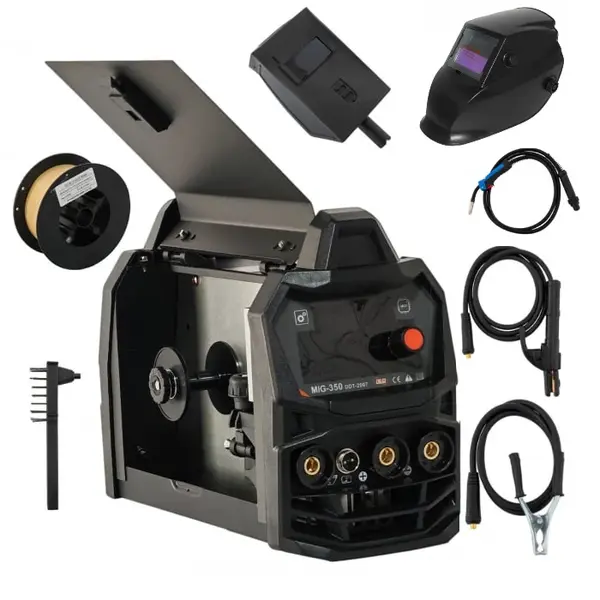 Pachet promo Invertor Aparat de sudura MIG MMA DDT PROFESIONAL cu Electrozi si Sarma, 350A+Masca Sudura Automata cu Reglaj si Cristale
