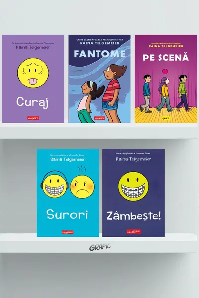 Pachet Raina Telgemeier (Zâmbește, Surori, Curaj, Pe scenă, Fantome) - Raina Telgemeier