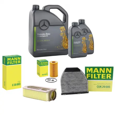 Pachet Revizie Ulei Mercedes Benz 229.52 + Filtre Mann pentru Mercedes E220CDI W212 170cp