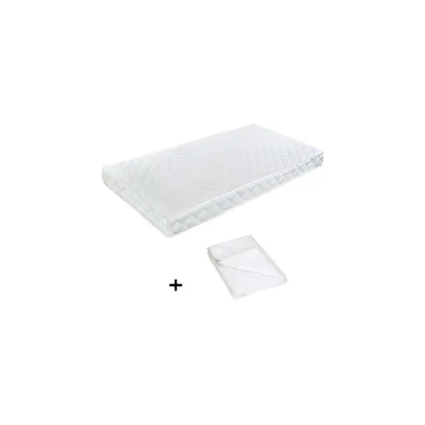 Pachet Saltea patut bebe, Babyneeds, Cocos Confort 120x60x12 cm + Protectie impermeabila