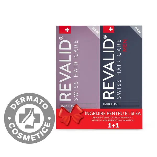 Pachet Sampon stimulator pentru ea, 200ml + Sampon energizant pentru el, 200ml, Revalid