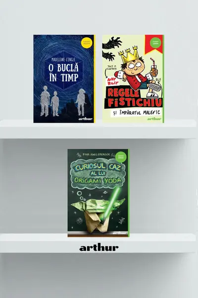 Pachet școlar clasa a III-a (O buclă în timp, Curiosul caz al lui Origami Yoda, Regele fistichiu) - Andy Riley, Madeleine L’Engle