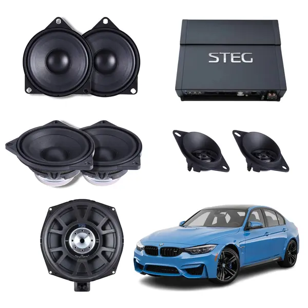 Pachet sistem audio Plug&Play Steg dedicat BMW Hifi BM4C BM4C + Amplificator Steg SDSP 6 + Conectica dedicata