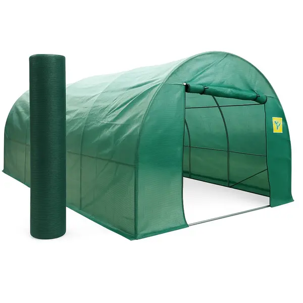 Pachet solar gradina, sera legume 6 x 3 x 2m, otel galvanizat + Plasa de umbrire 80%, 80g/mp, 2x20m, material HDPE, protectie UV, Micul Fermier