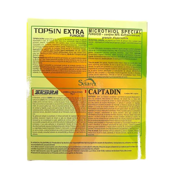 Pachet stropirea 3/4 pentru pomi pentru 10 L apa, Solarex, (contine Zebra, Microthiol Special, Topsen Extra, Captadin) - Default Title
