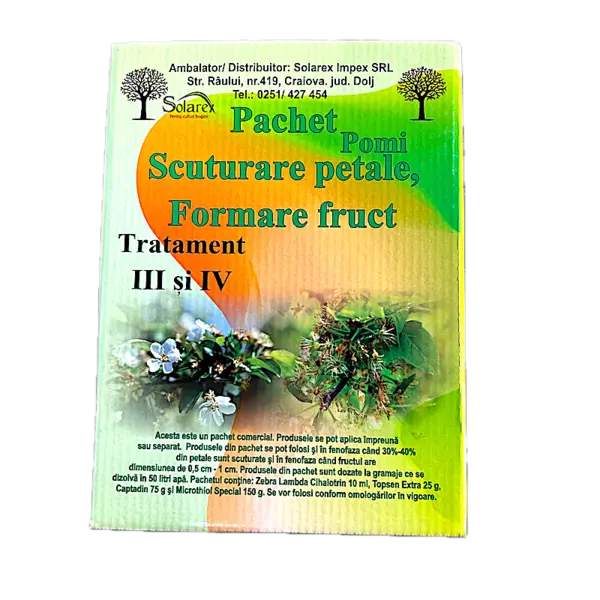 Pachet stropirea 3/4 pentru pomi pentru 50 L apa, Solarex, (contine Zebra, Microthiol Special, Topsen Extra, Captadin) - Default Title