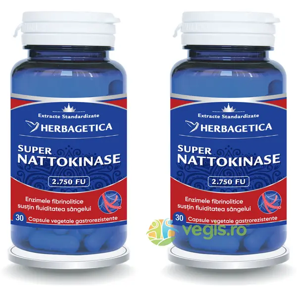 Pachet Super Nattokinase 2.750 FU 30cps+30cps