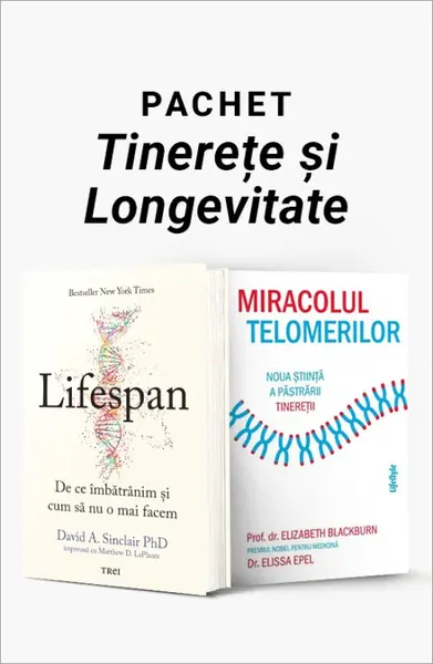 Pachet Tinerețe și Longevitate. Lifespan/Miracolul telomerilor - David A. Sinclair PhD