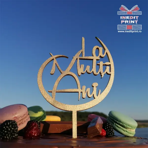 Pachet Topper La multi ani TC346 Argintiu, 10x10cm, 25 bucați