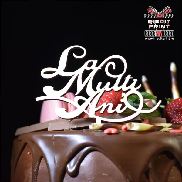 Pachet Topper Tort La multi ani TC31 Negru, 10x10cm, 10 bucați
