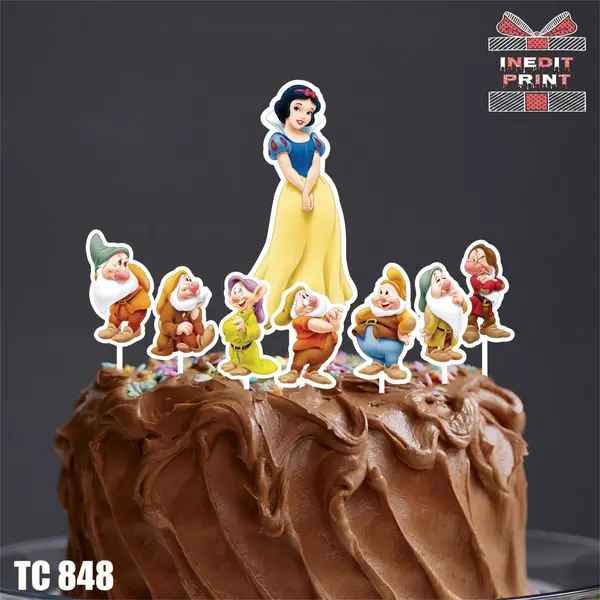 Pachet toppere tort UV Alba ca zapada si piticii TC848 MDF