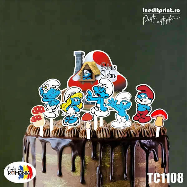 Pachet toppere tort UV Personalizat Strunfi TC1108 1 Set, Plexiglass alb