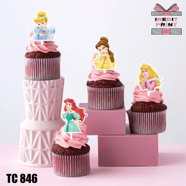Pachet toppere tort UV Printese Disney TC846 MDF