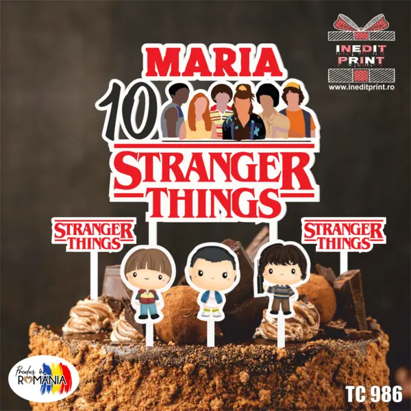 Pachet toppere tort UV Stranger Things TC986 MDF