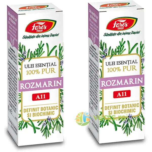 Pachet Ulei de Rozmarin 100% Pur (A11) Definit Botanic si Biochimic 10ml+10ml