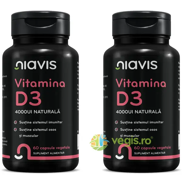 Pachet Vitamina D3 Naturala 4000ui 60cps+60cps
