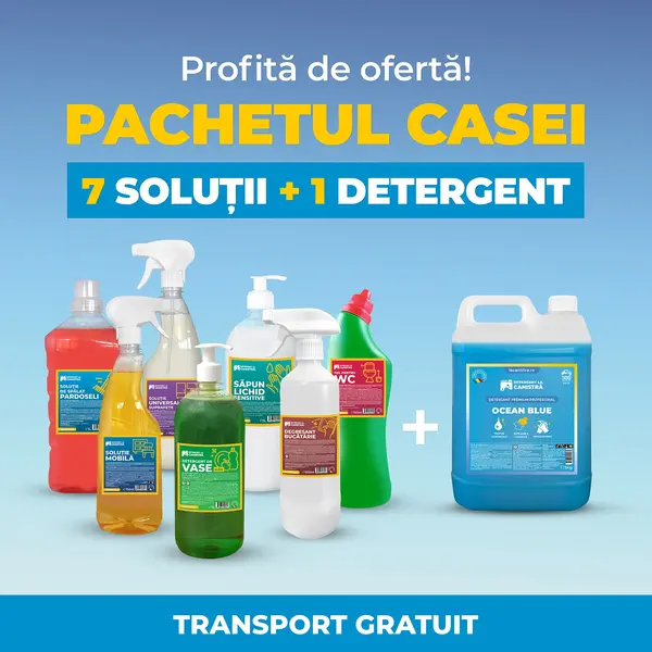 Pachetul Casei - 7 Soluții + Detergent/Balsam 5L, Ocean Blue