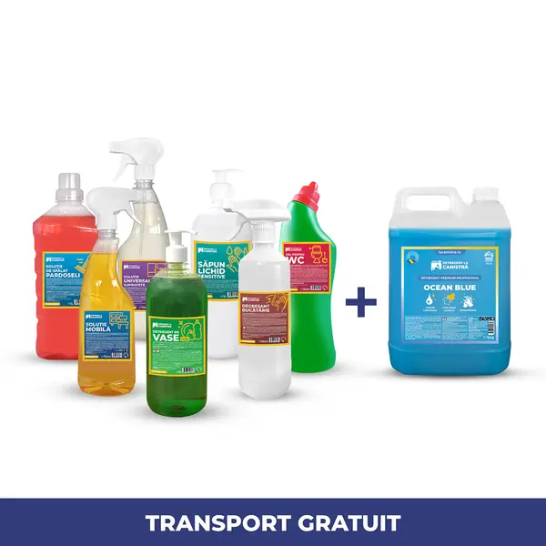 Pachetul Casei - Detergent/Balsam 5L + 7 Soluții, Ocean Blue