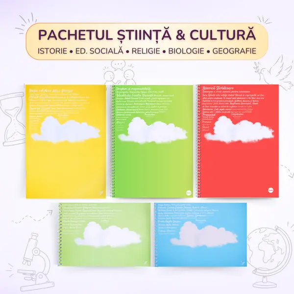 Pachetul Știință & Cultură; Bio, Geo, Fizică, Istorie, Religie, Ed. Socială